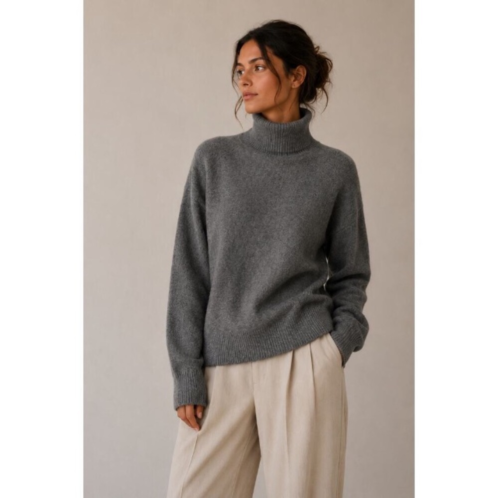 Kirkland Signature Cashmere Turtleneck Sweater Gray Women’s Size XXL Luxurious